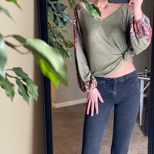 Blue Pepper olive green long sleeve